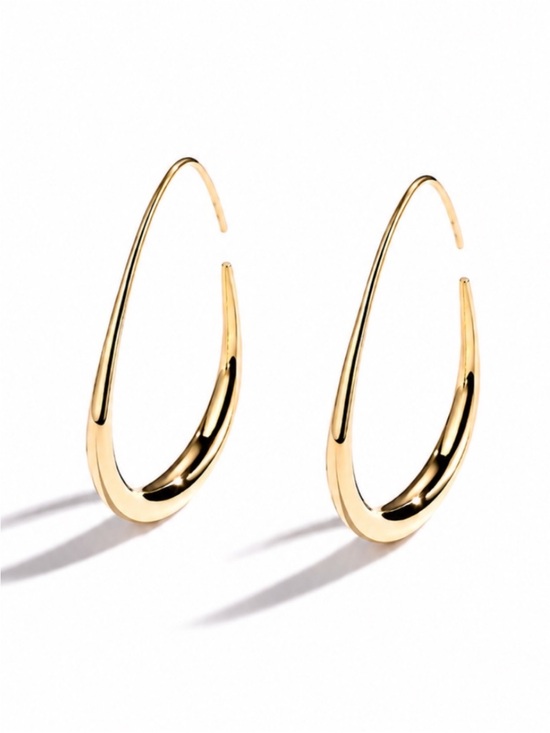 Anthropologie Jewelry - New! Preppy Classic Gold Plated Everyday Molten Hoop Earrings (3003) NWOT